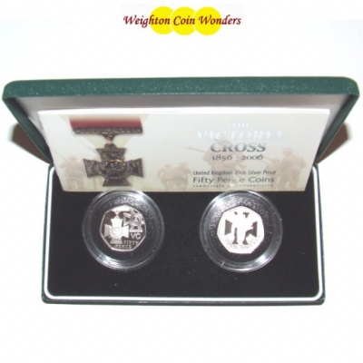 2006 Silver Proof 50p Two-Coin Set – The Victoria Cross